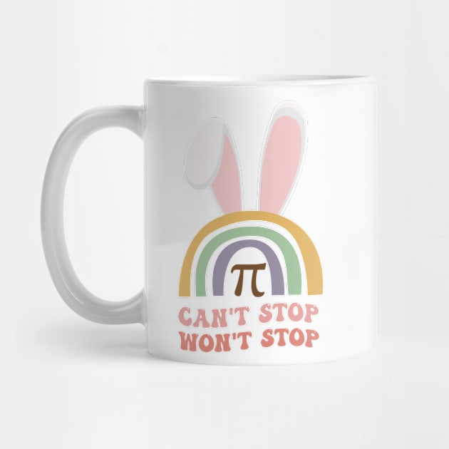 Groovy Can't Stop Pi Won't Stop Bunny Ears Easter Math Lover by WassilArt